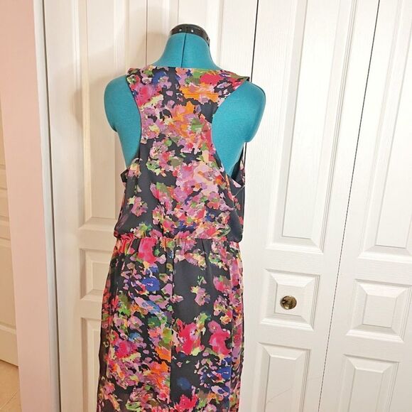 W118 Walter Baker NWT Floral Marble Sleeveless Sheer Racerback Lined Maxi Dress - Picture 7 of 15
